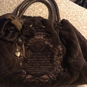 Brown Velvet Juicy Couture handbag